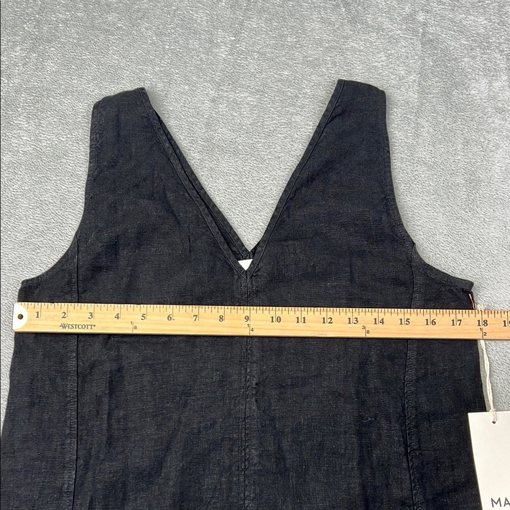 NEW MATE The Label M‎ 100% Organic Linen Black Tank Center Seam Dress - Picture 6 of 12